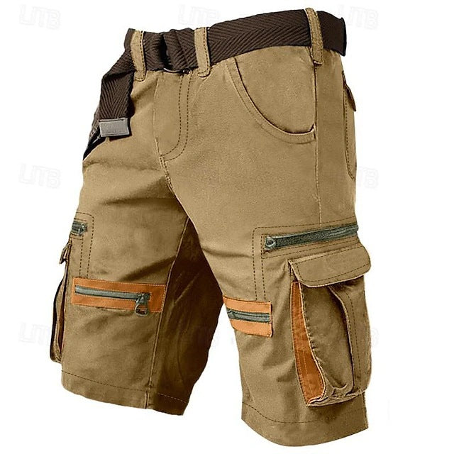 Men's Casual Cargo Shorts Multi Pocket Straight Leg Plain Comfort Knee Length Casual Daily Holiday Fashion Streetwear