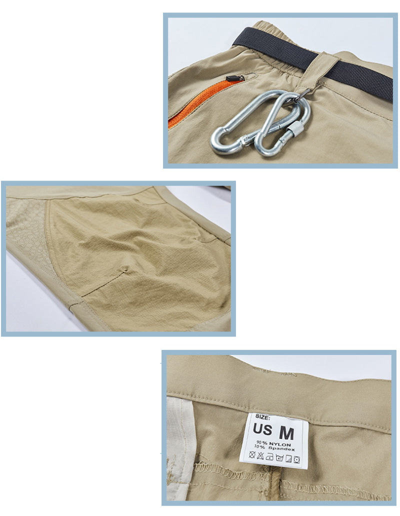 Outdoor sports quick-drying shorts, stretch casual hiking pants