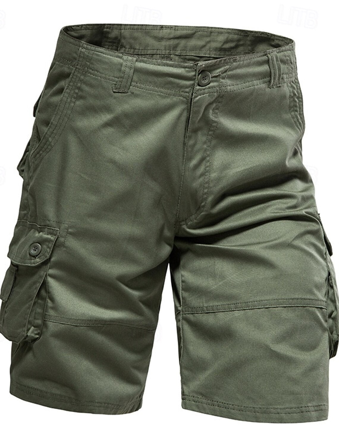 Men's Casual Cargo Shorts Multi Pocket Plain Breathable No-Iron Knee Length Outdoor Daily Running Sports Fashion
