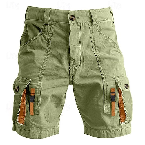 Men's Casual Cargo Shorts Multi Pocket Straight Leg Plain Comfort Knee Length Casual Daily Holiday Fashion Streetwear