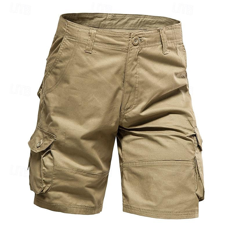 Men's Casual Cargo Shorts Multi Pocket Plain Breathable No-Iron Knee Length Outdoor Daily Running Sports Fashion