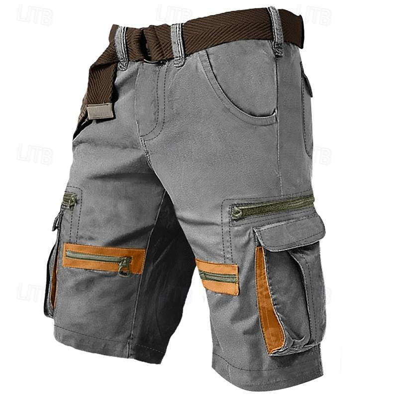 Men's Casual Cargo Shorts Multi Pocket Straight Leg Plain Comfort Knee Length Casual Daily Holiday Fashion Streetwear
