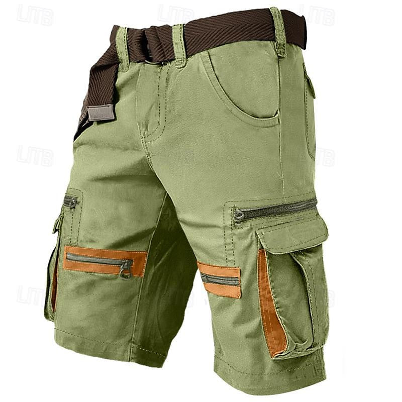Men's Casual Cargo Shorts Multi Pocket Straight Leg Plain Comfort Knee Length Casual Daily Holiday Fashion Streetwear