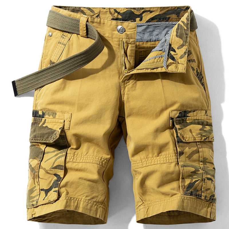 Men's New Washed Pattern Cargo Shorts