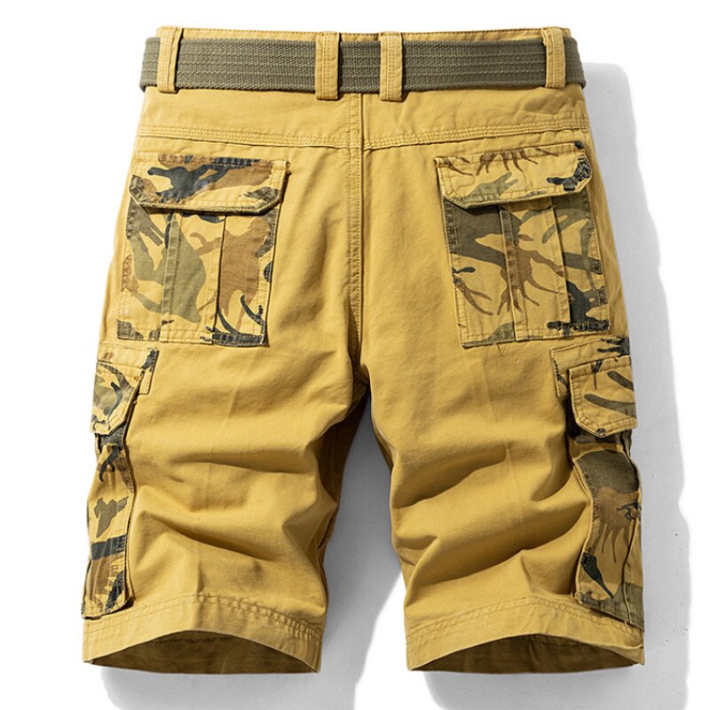 Men's New Washed Pattern Cargo Shorts