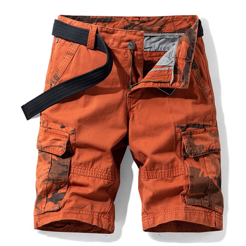 Men's New Washed Pattern Cargo Shorts