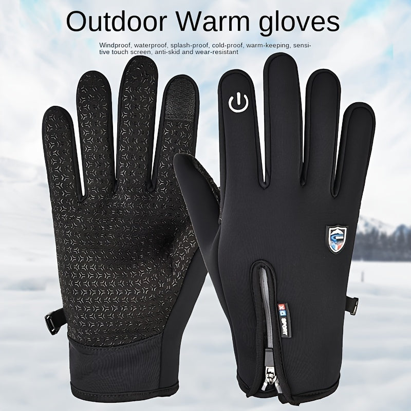 VL™ Outdoor-Sporthandschuhe, kurz, Plus-Samt, winddicht, wasserdicht