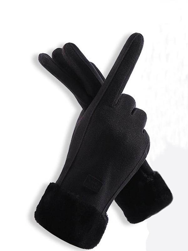 Women's Elegant Minimalist Solid Color Touchscreen Gloves