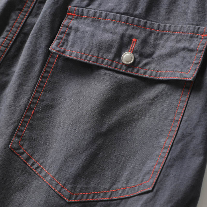 Einfarbige, lässige, grüne, gewaschene, leichte Herren-Shorts aus Baumwolle