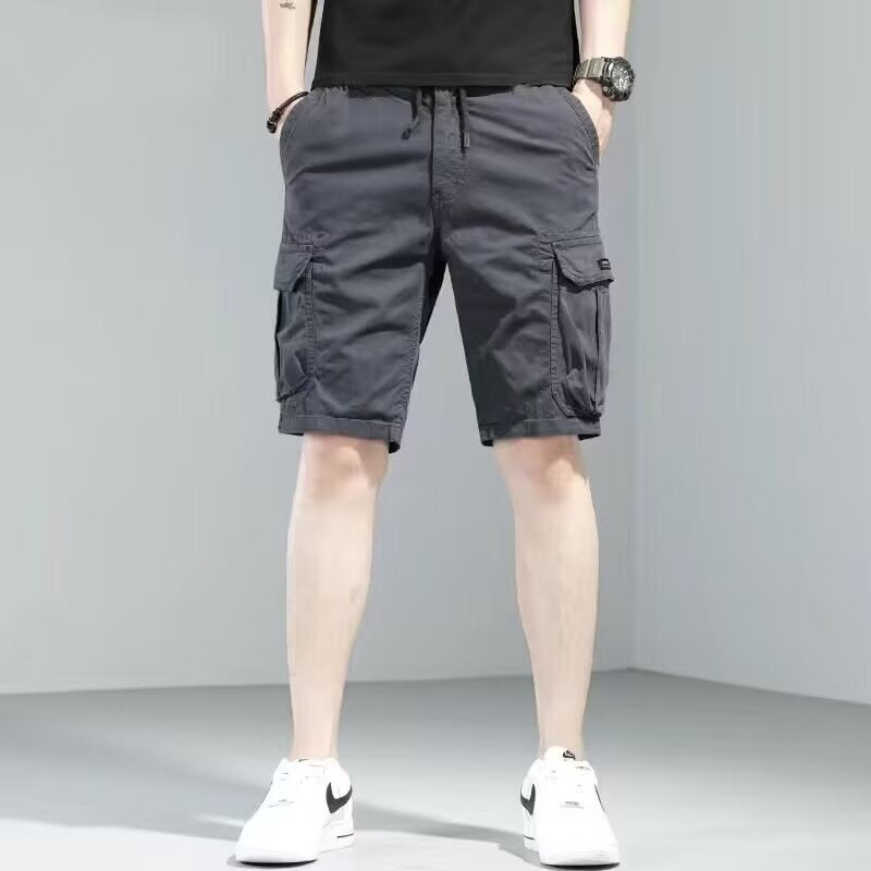Men's new loose straight multi-pocket casual sports beach shorts