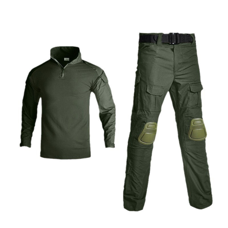 Outdoor camouflage suit with protective gear, cycling sports leisure military fan training uniform