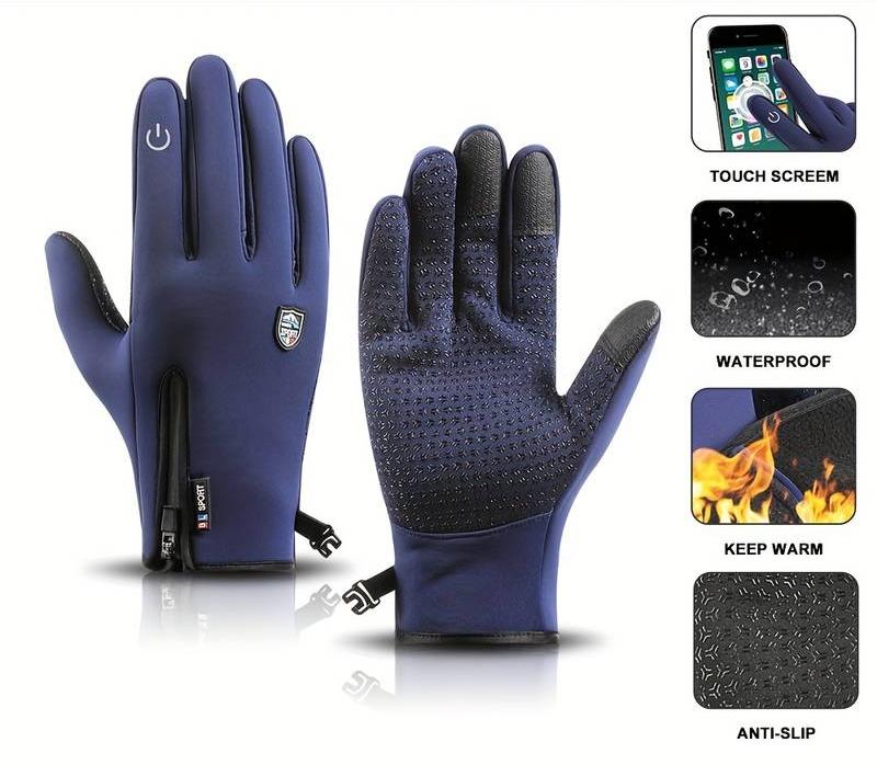 VL™ Outdoor-Sporthandschuhe, kurz, Plus-Samt, winddicht, wasserdicht