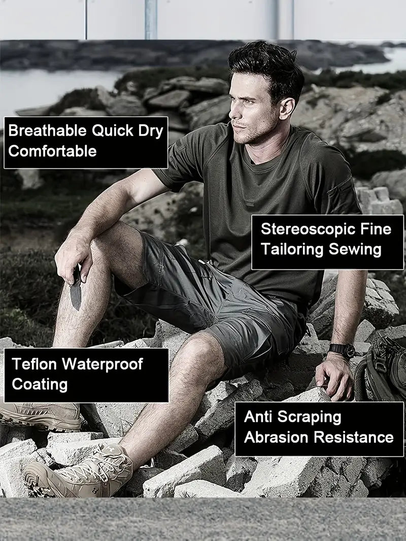 Men'S Tactical Shorts Lightweight Breathble Cargo Shorts for Outdoor Casual Military Hiking Work Shorts Workout Shorts with Multi-Pocket