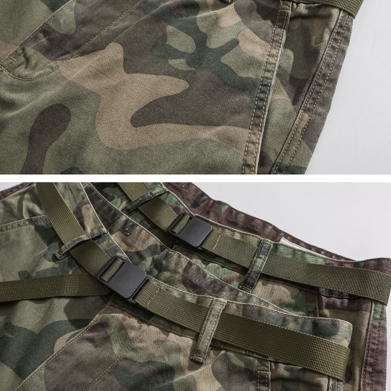 Classic Camo Men's Japanese Multi-pocket Design Outdoor Shorts