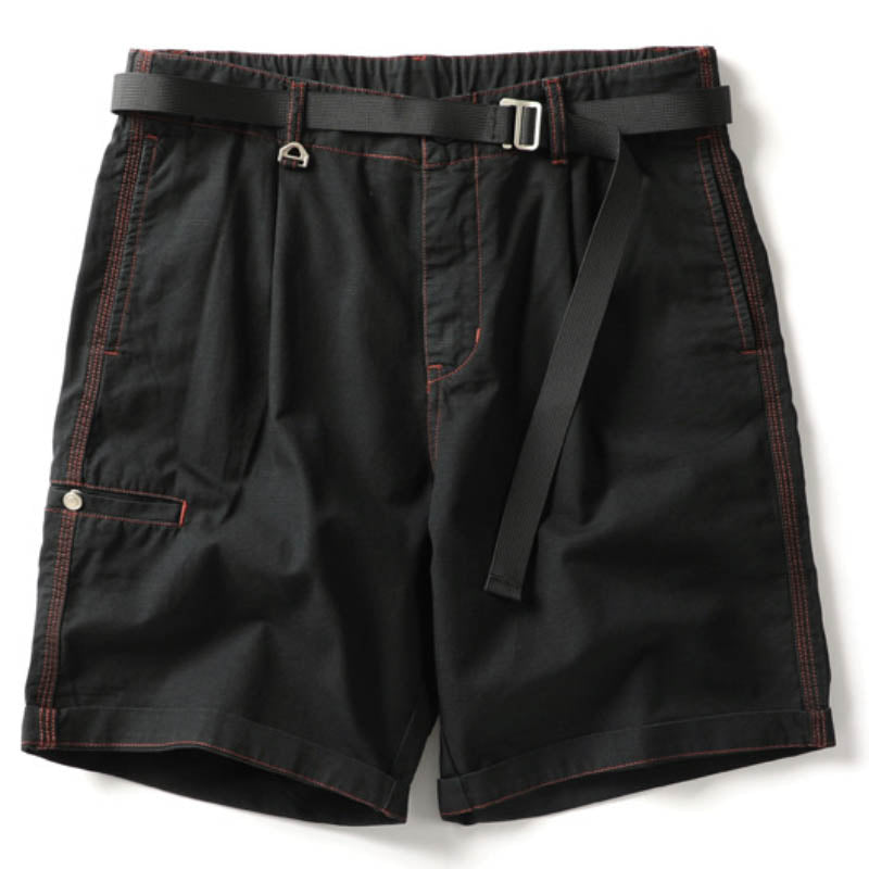Einfarbige, lässige, grüne, gewaschene, leichte Herren-Shorts aus Baumwolle