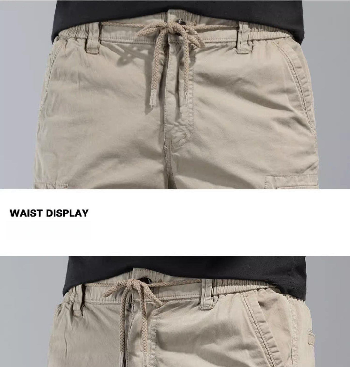 Men's new loose straight multi-pocket casual sports beach shorts