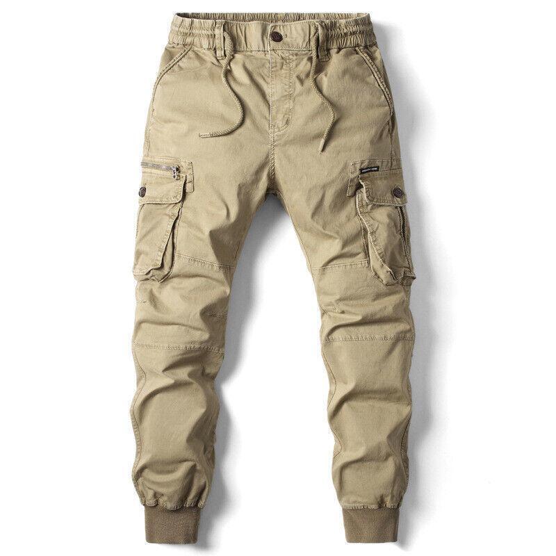Fashion Men's Cargo Pocket Pants Jogging Casual Work Streetwear Trousers Outdoor