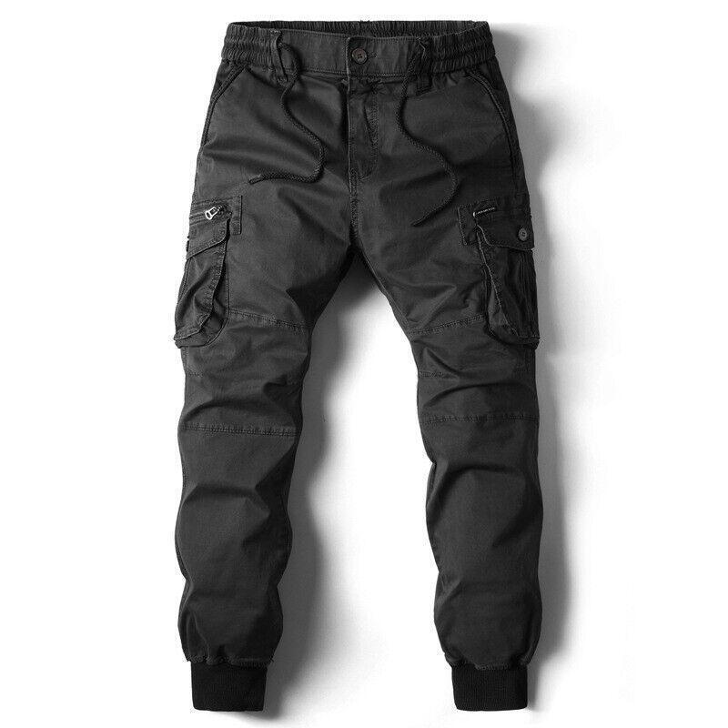 Fashion Men's Cargo Pocket Pants Jogging Casual Work Streetwear Trousers Outdoor