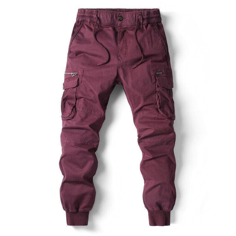 Fashion Men's Cargo Pocket Pants Jogging Casual Work Streetwear Trousers Outdoor