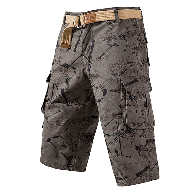 Herren-Cargo-Shorts mit mehreren Taschen und Camouflage-Muster