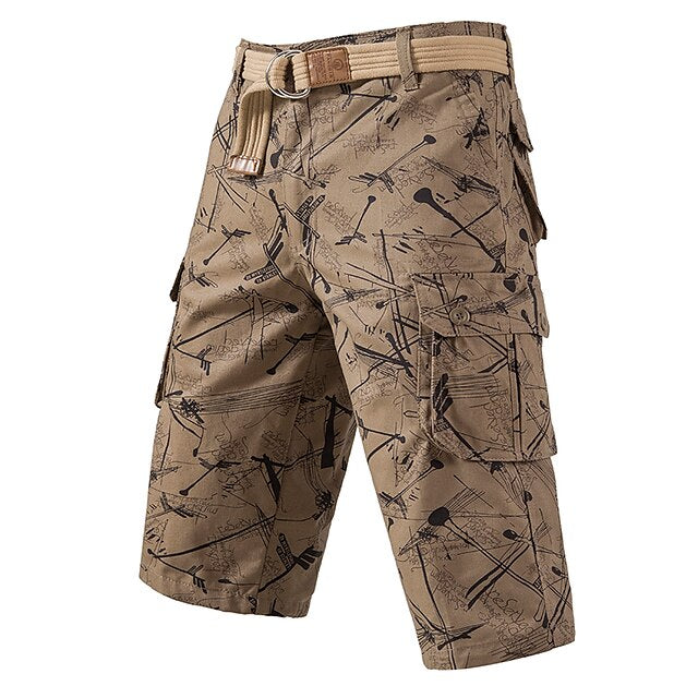Herren-Cargo-Shorts mit mehreren Taschen und Camouflage-Muster