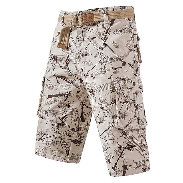 Herren-Cargo-Shorts mit mehreren Taschen und Camouflage-Muster