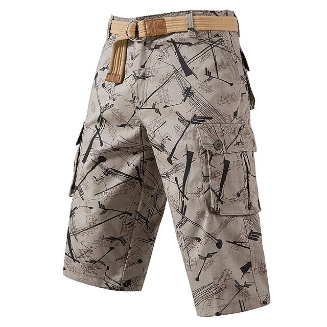 Herren-Cargo-Shorts mit mehreren Taschen und Camouflage-Muster