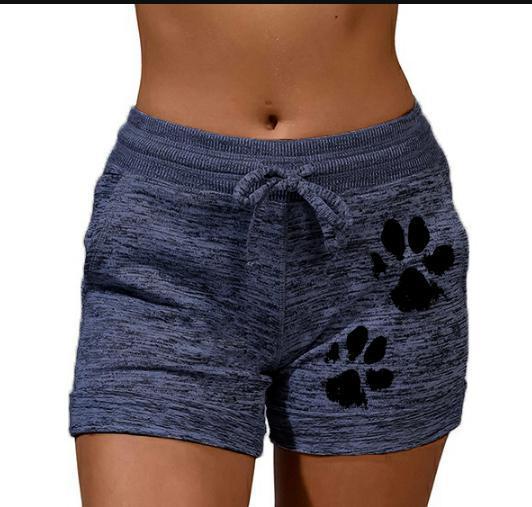 Dog Mom Paw Print Activewear Drawstring Lounge Shorts