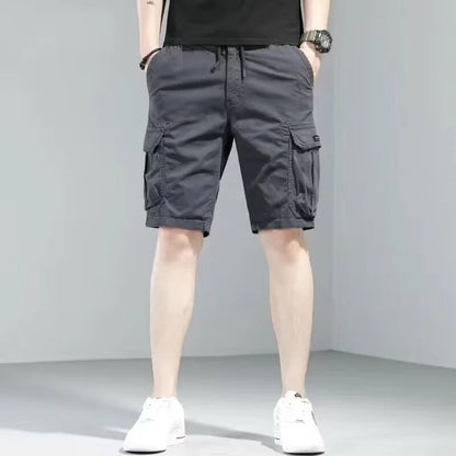 Men's new loose straight multi-pocket casual sports beach shorts