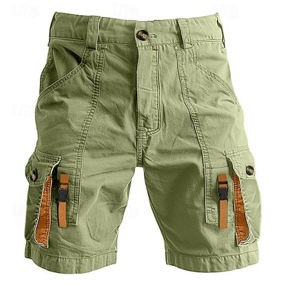 Men's Casual Cargo Shorts Multi Pocket Straight Leg Plain Comfort Knee Length Casual Daily Holiday Fashion Streetwear