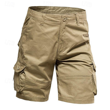 Men's Casual Cargo Shorts Multi Pocket Plain Breathable No-Iron Knee Length Outdoor Daily Running Sports Fashion
