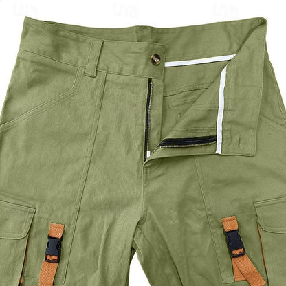 Men's Casual Cargo Shorts Multi Pocket Straight Leg Plain Comfort Knee Length Casual Daily Holiday Fashion Streetwear