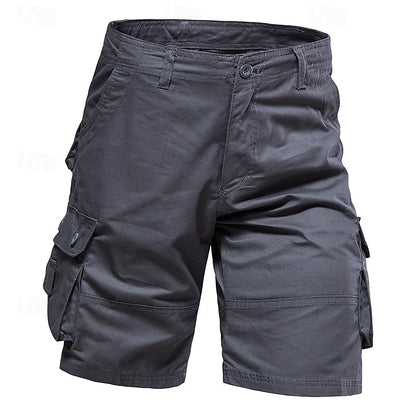 Men's Casual Cargo Shorts Multi Pocket Plain Breathable No-Iron Knee Length Outdoor Daily Running Sports Fashion