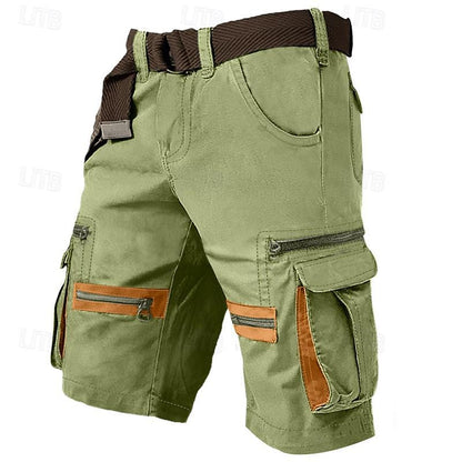 Men's Casual Cargo Shorts Multi Pocket Straight Leg Plain Comfort Knee Length Casual Daily Holiday Fashion Streetwear