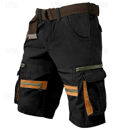 Men's Casual Cargo Shorts Multi Pocket Straight Leg Plain Comfort Knee Length Casual Daily Holiday Fashion Streetwear