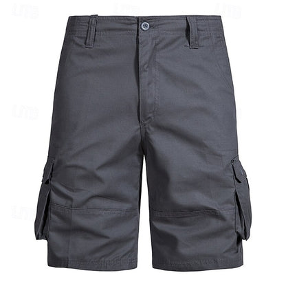 Men's Casual Cargo Shorts Multi Pocket Plain Breathable No-Iron Knee Length Outdoor Daily Running Sports Fashion