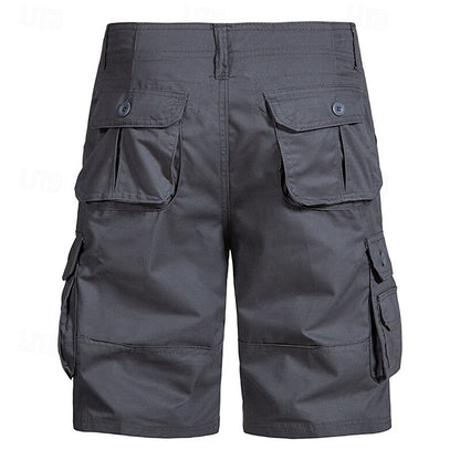 Men's Casual Cargo Shorts Multi Pocket Plain Breathable No-Iron Knee Length Outdoor Daily Running Sports Fashion