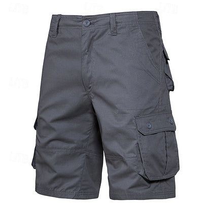 Men's Casual Cargo Shorts Multi Pocket Plain Breathable No-Iron Knee Length Outdoor Daily Running Sports Fashion