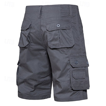 Men's Casual Cargo Shorts Multi Pocket Plain Breathable No-Iron Knee Length Outdoor Daily Running Sports Fashion