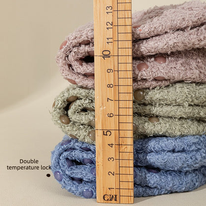 Coral fleece warm, non-slip floor socks, thickened and lined, perfect for home wear and sleeping