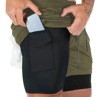 VL 2-in-1 Breathable Stretch Sports Shorts