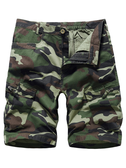 Men's Casual Camouflage Cargo Short Pants, Oversized Shorts With Pocket Plus Size