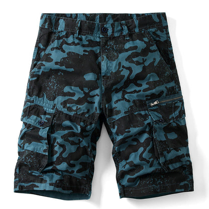 Men's Camo Loose Multi-pocket Shorts