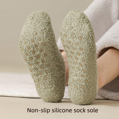 Coral fleece warm, non-slip floor socks, thickened and lined, perfect for home wear and sleeping