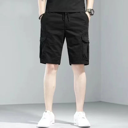 Men's new loose straight multi-pocket casual sports beach shorts