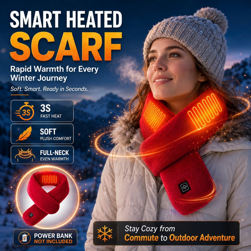Smart Heated Scarf for Winter, Electric Heating Neck Warmer