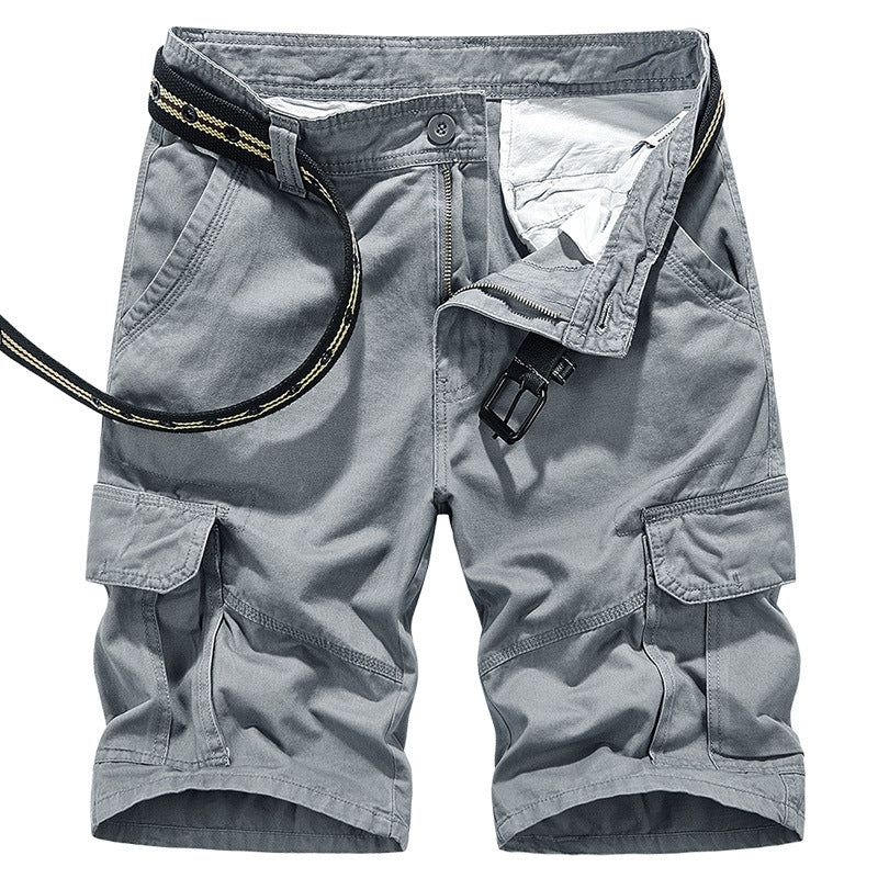 Overalls Casual Loose Multi-pocket Men's Pants Cotton Washed Shorts