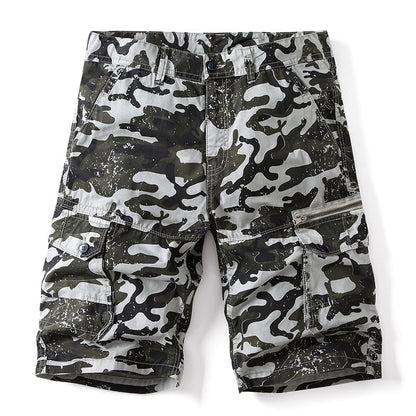 Men's Camo Loose Multi-pocket Shorts