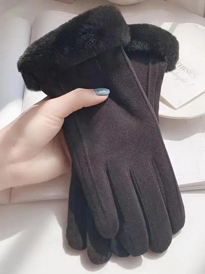 Women's Elegant Minimalist Solid Color Touchscreen Gloves