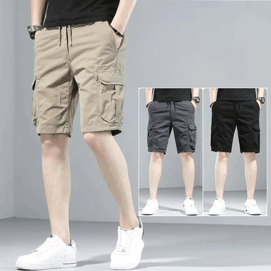 Men's new loose straight multi-pocket casual sports beach shorts
